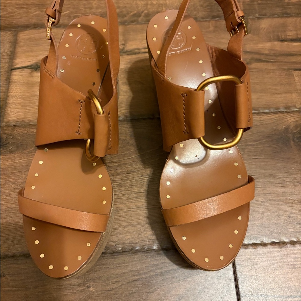 Tory Burch Brown Leather Women's Sandals size 9.5